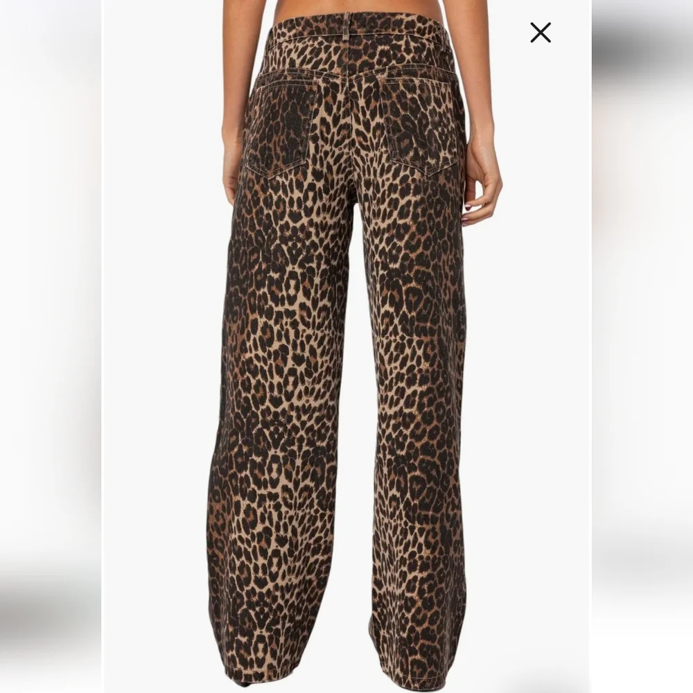 Edikted Print Straight Leg Jeans